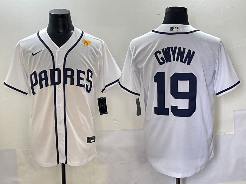 Men 2025 San Diego Padres #19 Gwynn White Game Nike MLB Jersey style 28